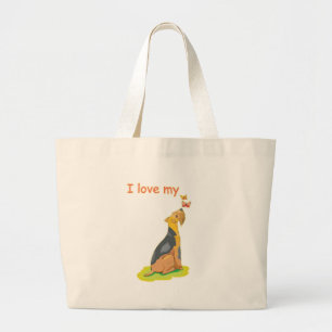 I Love My Wirehair Fox Terrier Large Tote Bag