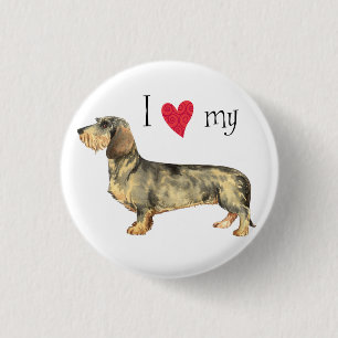 I Love my Wirehaired Dachshund 3 Cm Round Badge