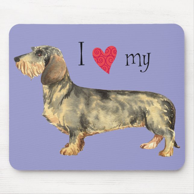 I Love my Wirehaired Dachshund Mouse Mat (Front)