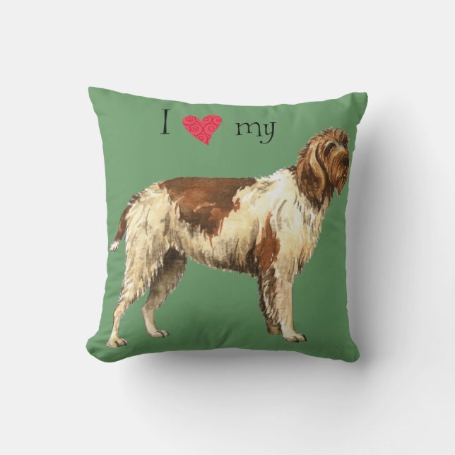 I Love my Wirehaired Pointing Griffon Cushion (Front)