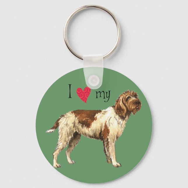 I Love my Wirehaired Pointing Griffon Key Ring (Front)