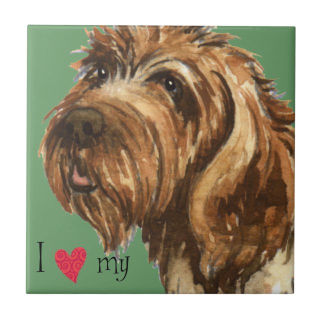 I Love my Wirehaired Pointing Griffon Tile (Front)