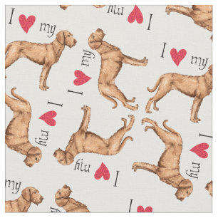 I Love my Wirehaired Vizsla Fabric