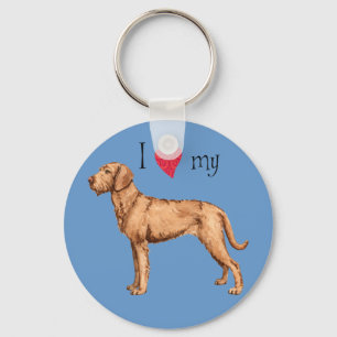I Love my Wirehaired Vizsla Key Ring