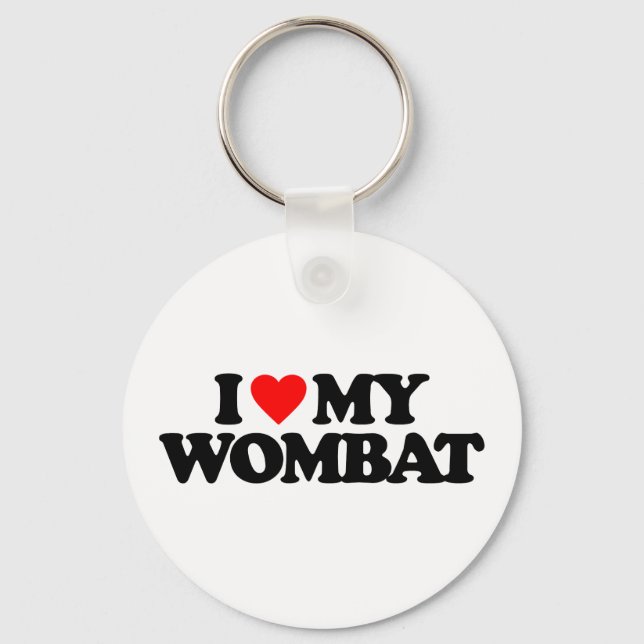 I LOVE MY WOMBAT KEY RING (Front)