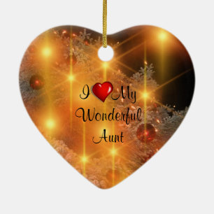 I Love My Wonderful Aunt Ceramic Tree Decoration