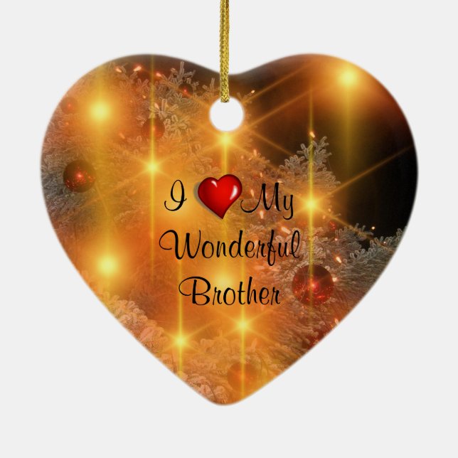 I Love My Wonderful Brother Ceramic Tree Decoration (Back)