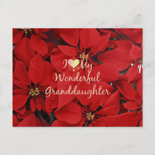 I Love My Wonderful Granddaughter, Christmas Postcard