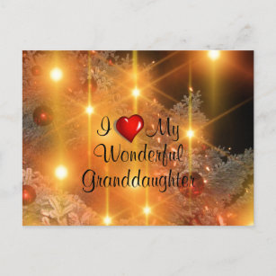 I love My Wonderful Granddaughter Holiday Postcard