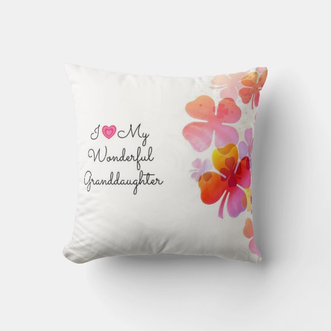 I Love My Wonderful Granddaughter, pastel design Cushion (Front)
