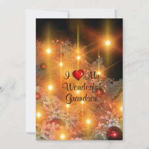 I Love My Wonderful Grandson Holiday Card