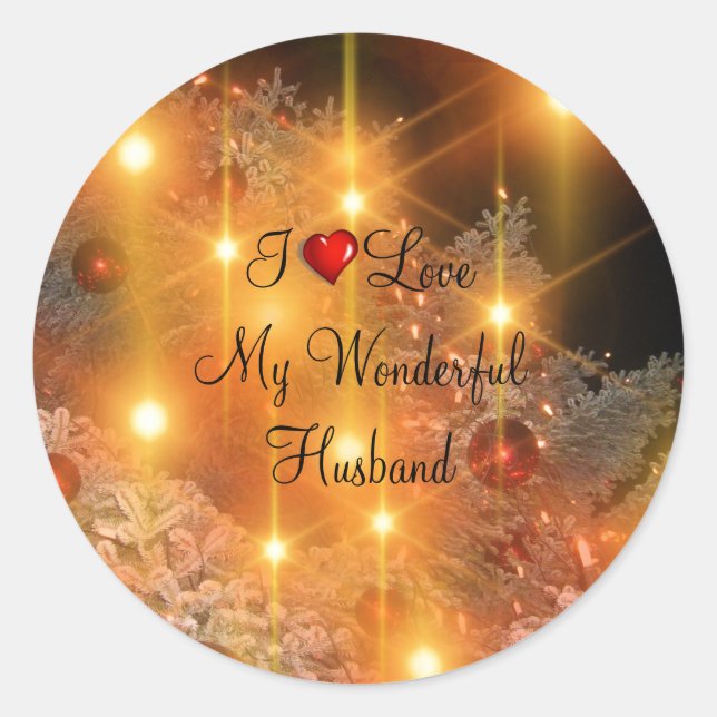 I Love My Wonderful Husband Classic Round Sticker (Front)