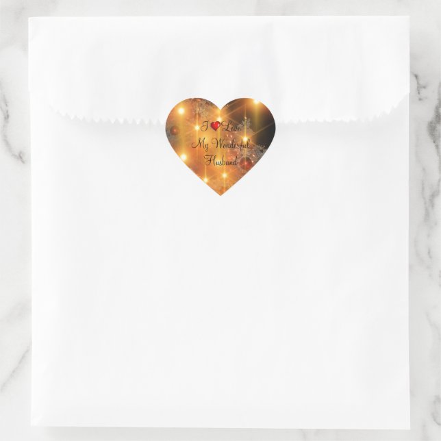 I Love My Wonderful Husband Heart Sticker (Bag)