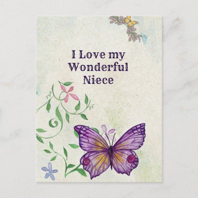 I Love My Wonderful Niece Postcard (Front)