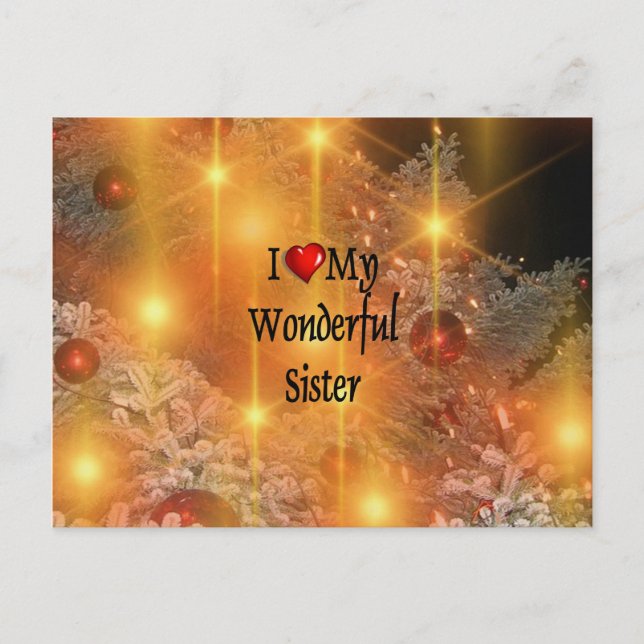 I Love My Wonderful Sister Postcard (Front)