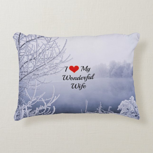 I Love My Wonderful Wife Decorative Cushion (Front)