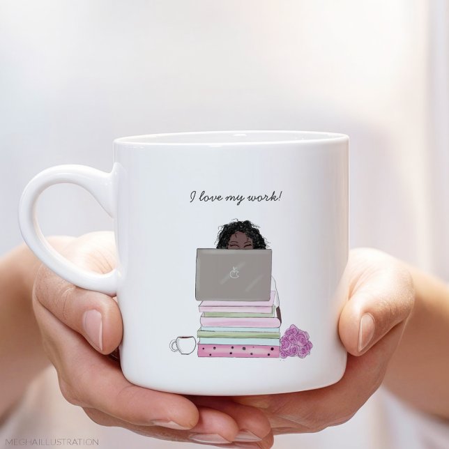 i love my work, women boss, large coffee mug (Creator Uploaded)