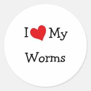 I Love My Worms Classic Round Sticker