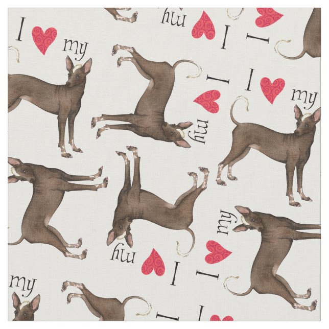 I Love my Xolo Fabric (Close Up)