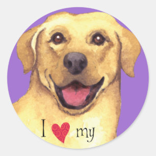 I Love my Yellow Lab Classic Round Sticker