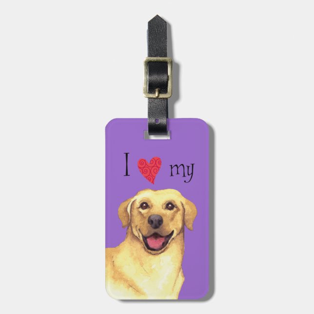I Love my Yellow Lab Luggage Tag (Front Vertical)