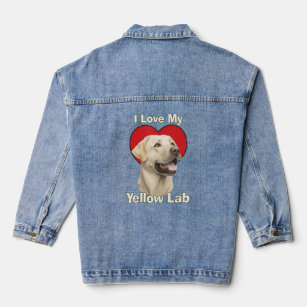 I Love My Yellow Lab Yellow Labrador Retriever Pup Denim Jacket