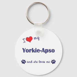 I Love My Yorkie-Apso (Female Dog) Key Ring