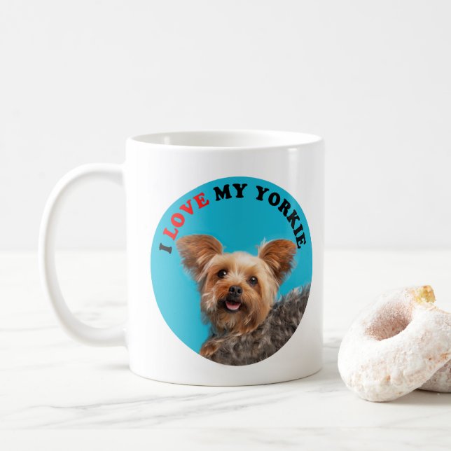 I Love My Yorkie Coffee Mug (With Donut)