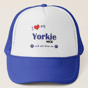 I Love My Yorkie Mix (Female Dog) Trucker Hat