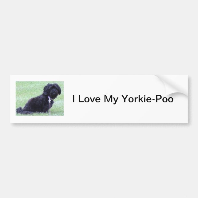 I Love My Yorkie-Poo Bumper Sticker (Front)