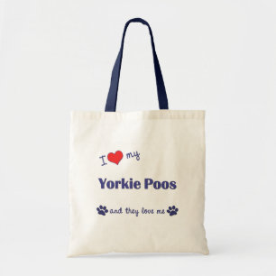 I Love My Yorkie Poos (Multiple Dogs) Tote Bag