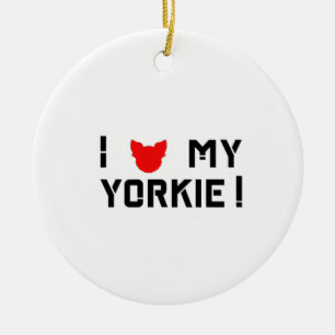 I love my Yorkie Typography Design Ceramic Tree Decoration