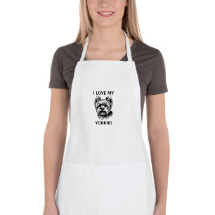 I Love My Yorkie with Yorkie Sketch Standard Apron