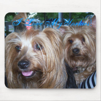 I Love My Yorkies Mouse Mat