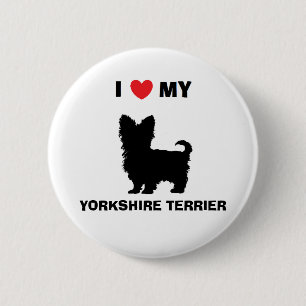 "I Love My Yorkshire Terrier" Button