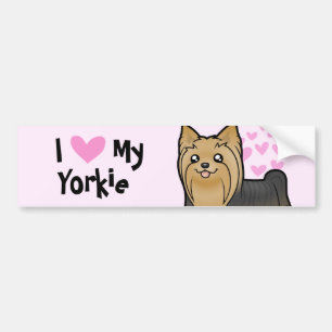 I Love My Yorkshire Terrier (long hair no bow) Bumper Sticker