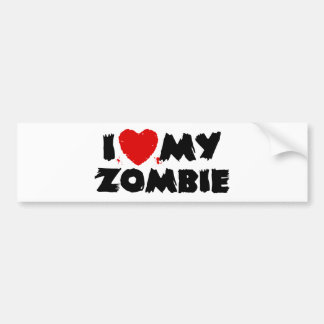 I Love My Zombie Bumper Sticker
