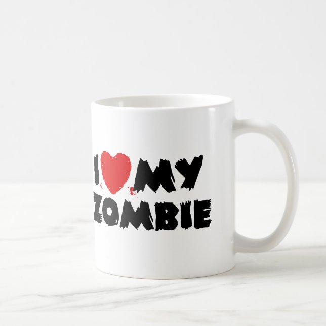 I Love My Zombie Coffee Mug (Right)