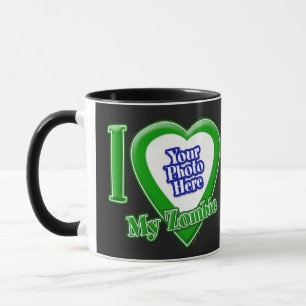 I Love My Zombie With Your Photo Mug