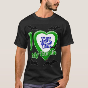 I Love My Zombie With Your Photo With Bats T-Shirt