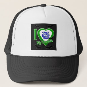 I Love My Zombie With Your Photo With Bats Trucker Hat