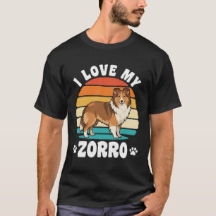 I Love My Zorro Sheltie Dog Retro T-Shirt