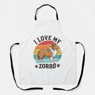 I Love My Zorro Vintage Dog Lover Design_1 Apron