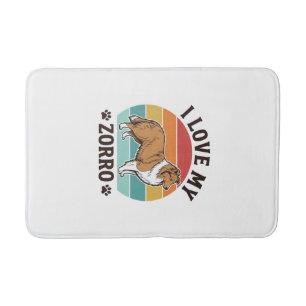 I Love My Zorro Vintage Dog Lover Design_1 Bath Mat
