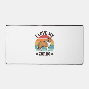 I Love My Zorro Vintage Dog Lover Design_1 Desk Mat