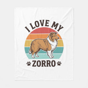 I Love My Zorro Vintage Dog Lover Design_1 Fleece Blanket