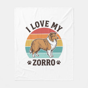 I Love My Zorro Vintage Dog Lover Design_1 Fleece Blanket