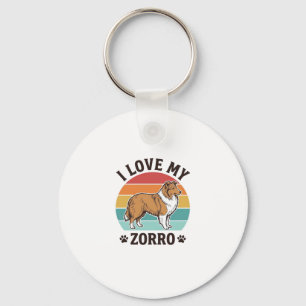 I Love My Zorro Vintage Dog Lover Design_1 Key Ring