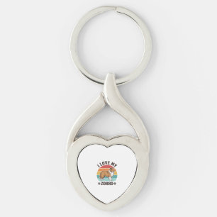 I Love My Zorro Vintage Dog Lover Design_1 Key Ring