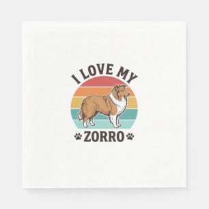 I Love My Zorro Vintage Dog Lover Design_1 Napkin